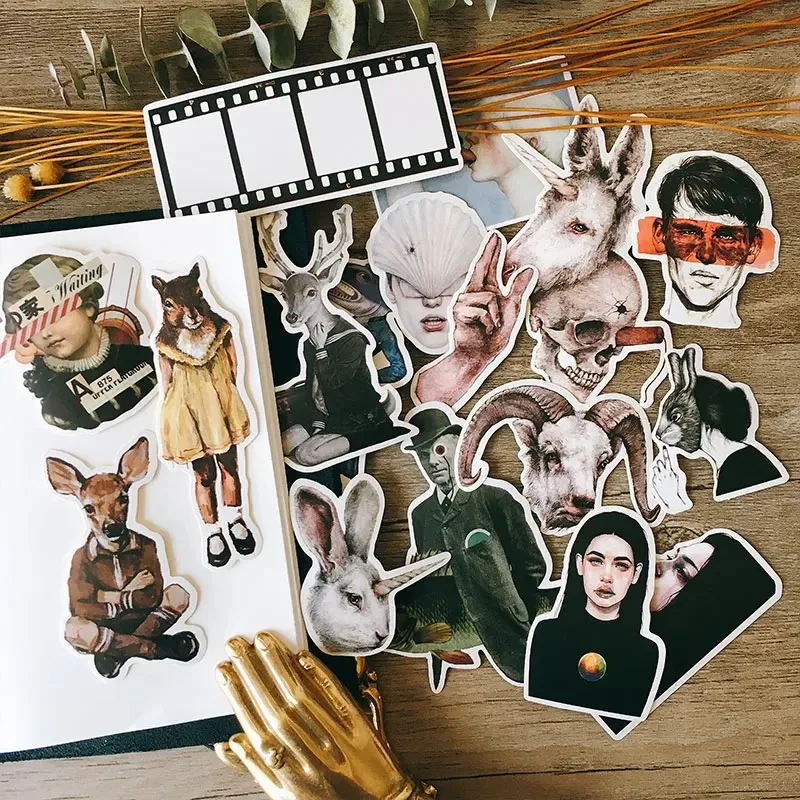 17pcs Creative Cute Self-made Retro Tn Sticker Pack Scrapbooking Stickers /decorative Sticker /Children DIY Craft Photo Albums
