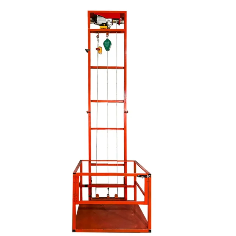 Electric lifting platform hydraulic lift warehouse hoist small factory building lift freight elevator