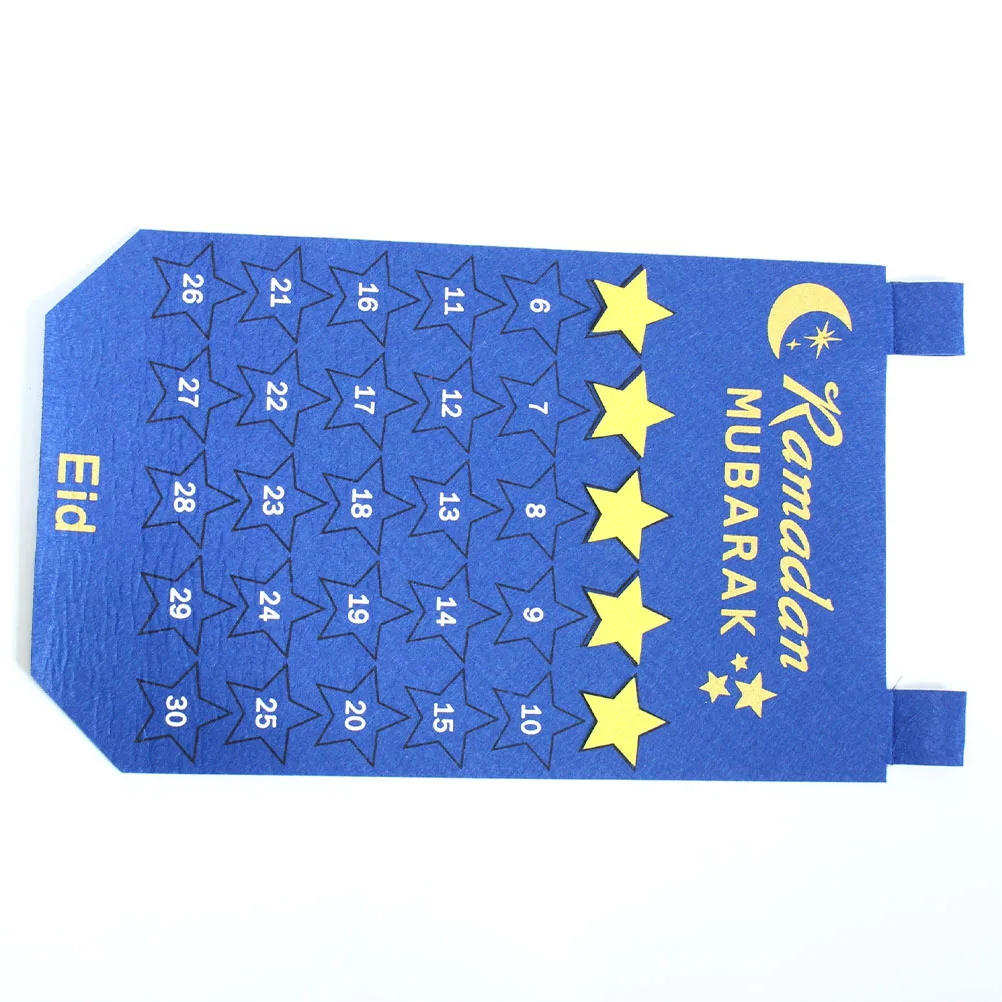 

2Pcs Muslim Eid Countdown Calendar Hanging Mubarak Wall Decoration Home Office Pendant Practical Purple Blue