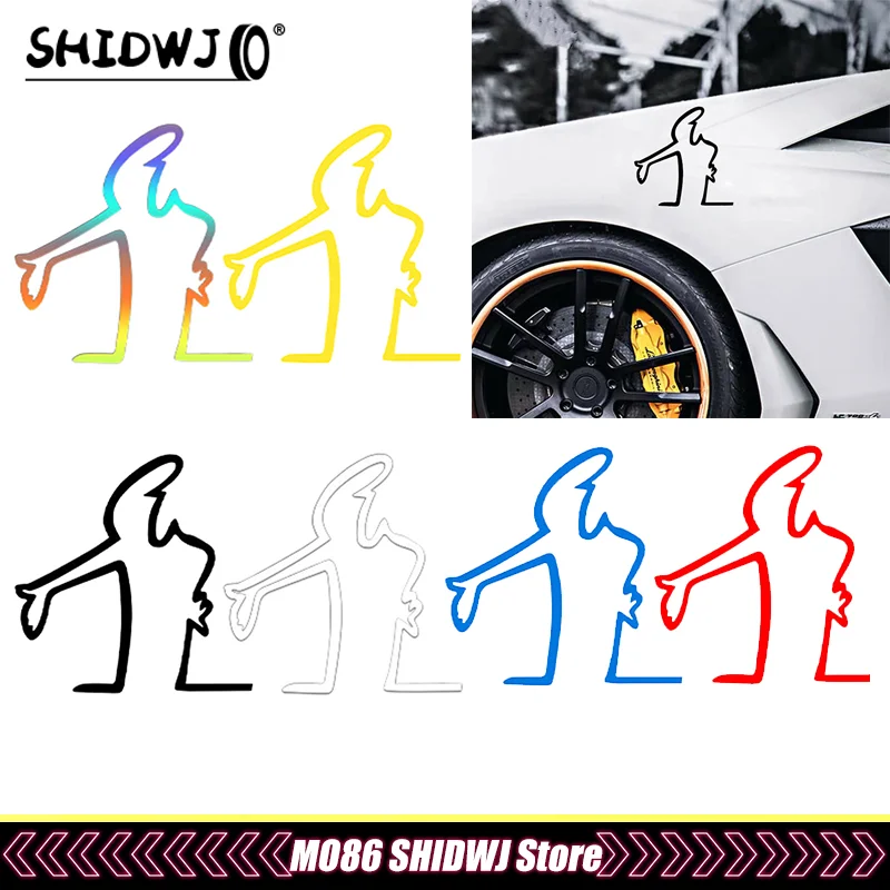 

Creative Action Pose Design Vinyl Stickers Waterproof PVC Cars Motorcycles Decorations Reflective Strong Adhesive Decals