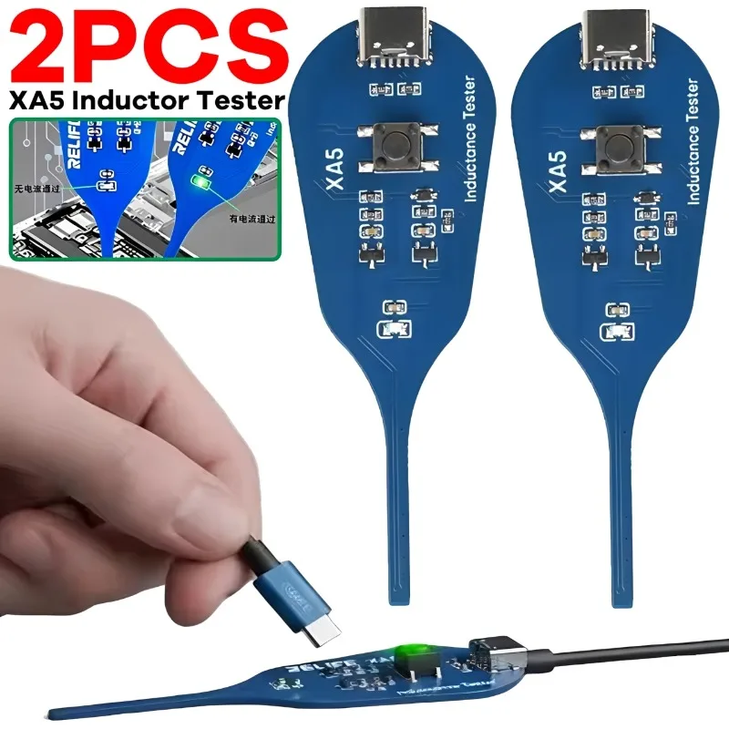 1-2PCS XA5 Motherboard Coil Tester Inductor Detector Tool for PC Repair Electromagnetic Induction Quick Fault Check Type C