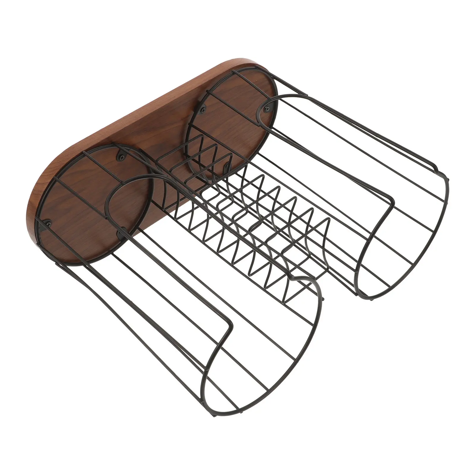 Wooden Coffee Bar Organizer Multi-Compartment Paper Cup Straw Holder Space-Saving Countertop Storage Rack Coffee Station