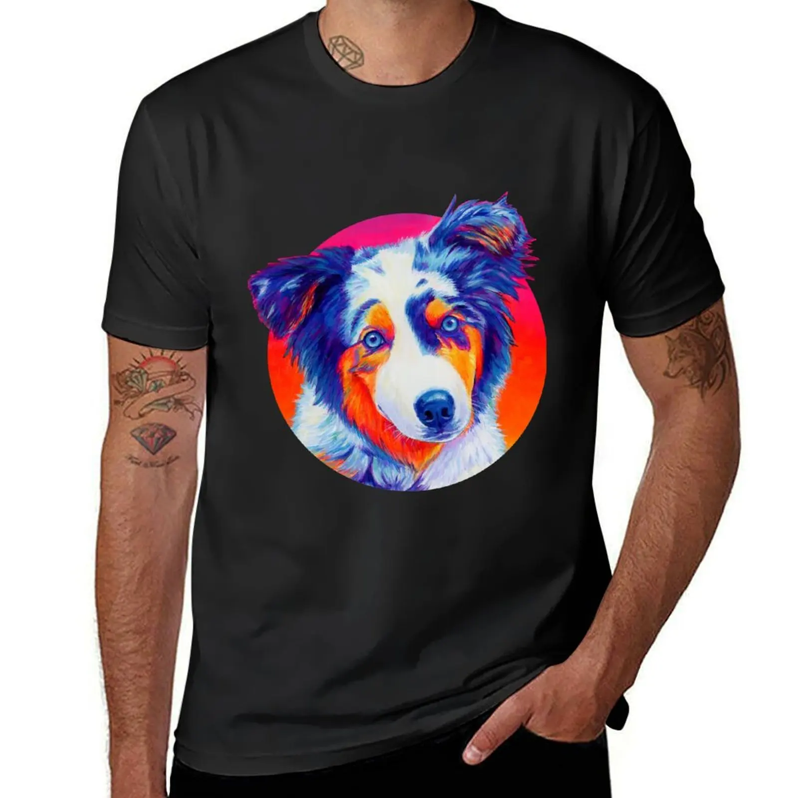 Lexi the Blue Merle Australian Shepherd Puppy T-Shirt funnys quick drying Aesthetic clothing animal prinfor boys Men's t-shirts