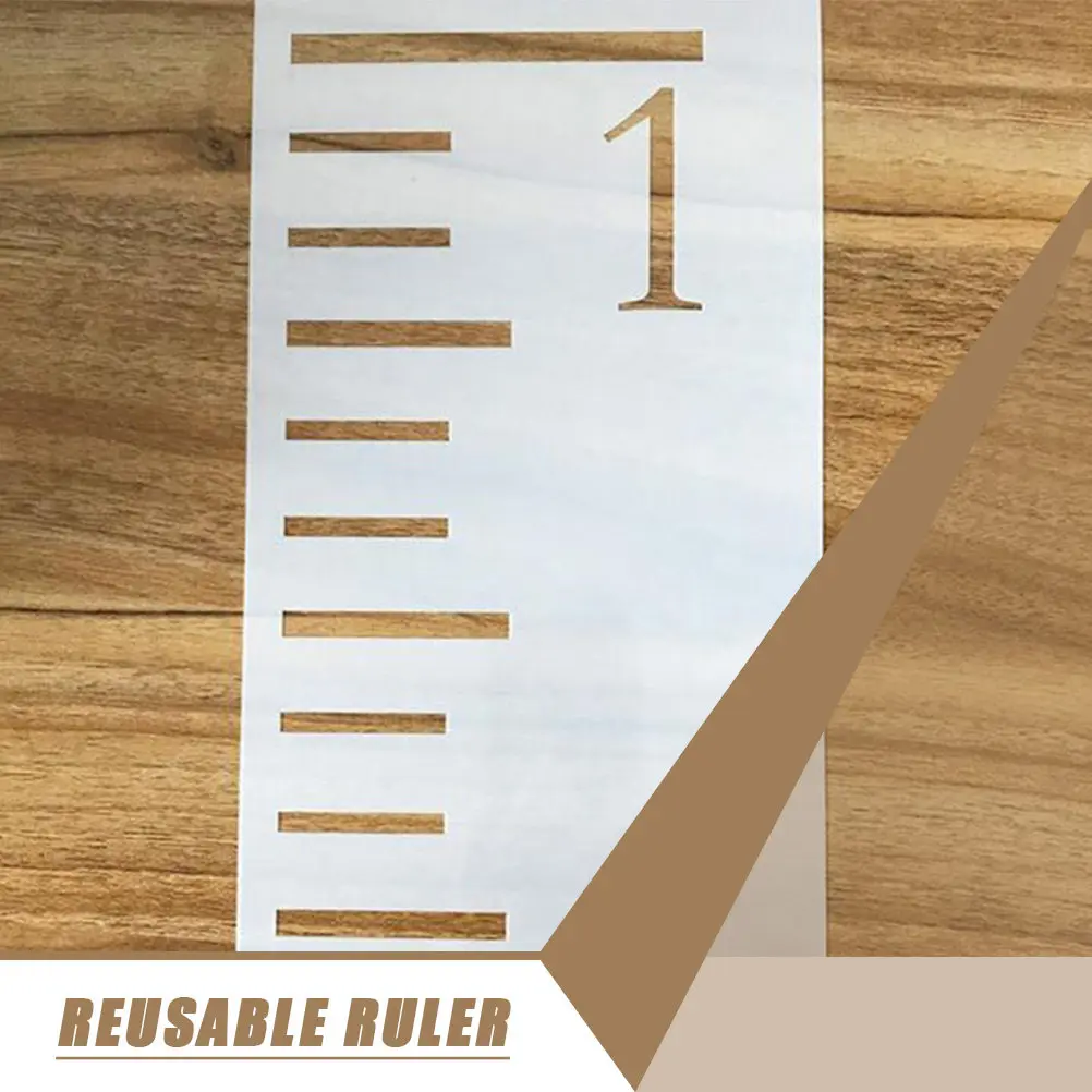 7Pcs Growth Chart Stencil Height Template Plastic Reusable Measuring Ruler Wall Decor DIY Painting Ruler