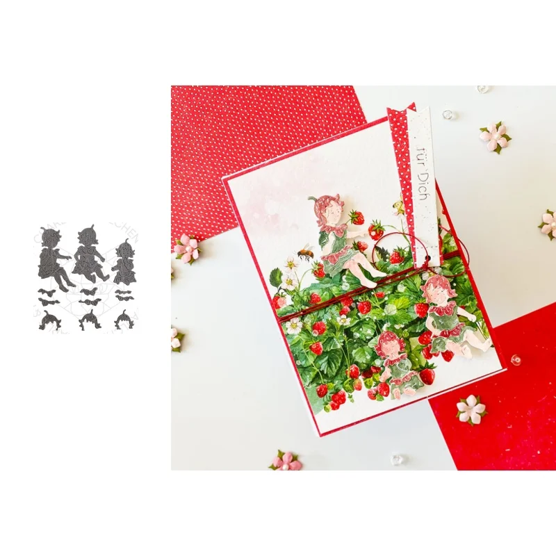 Neu eingetroffen: Erdbeer-Stanzformen und Stempel für DIY-Scrapbooking/Fotoalben, dekorative Prägung, DIY-Papierkarten