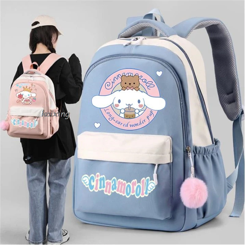 

New Sanrio Cinnamoroll Backpack Girl Boy Anime Printed Bookbag Women Bag Student Teenager Children Knapsack Schoolbag Rucksack