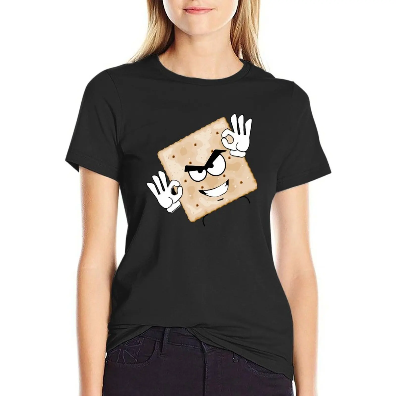 Salty Cracker-Camiseta vintage para mujer, ropa de talla grande, tops de moda