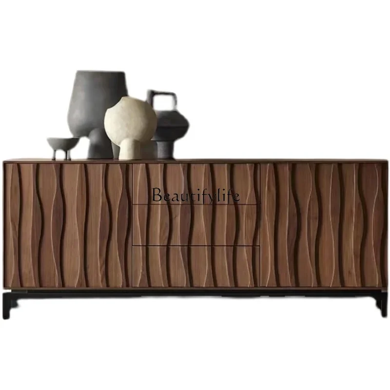 

LD33Wabi Sandy Wind Solid Wood Hotel B & B Dining Side Cabinet North American Black Walnut Storage Cabinet