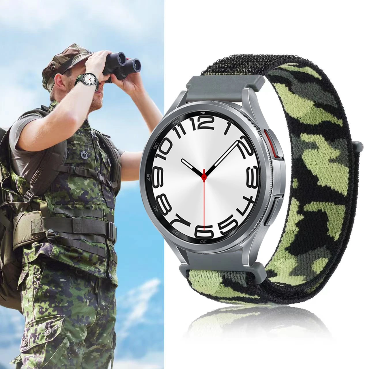 Correa de nailon para Samsung Galaxy watch 6 5 4 3 Gear S3 Frontier, correa de repuesto transpirable para Huawei watch 4 GT2 3 Pro, 22mm, 20mm