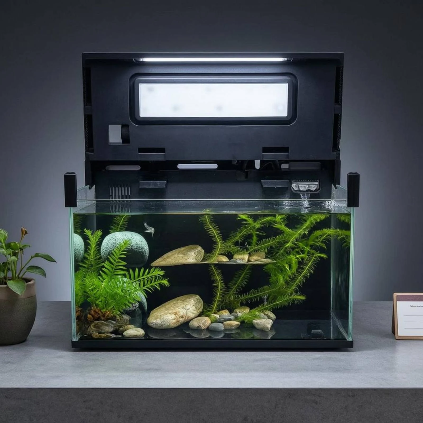 2 Pieces Aquatic Fish Habitat Lid Riser Secure Fit Aquatic Habitat Cover Elevate Bracket Cover Holder Holder Long-Lasting