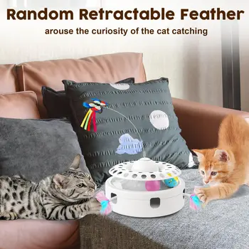 3 in 1 Electric Butterfly Cat Toy Interactive Cat Balls Track Electronic Cats Toy Automatic Cat Puzzle Toy For Indoor Cats 4