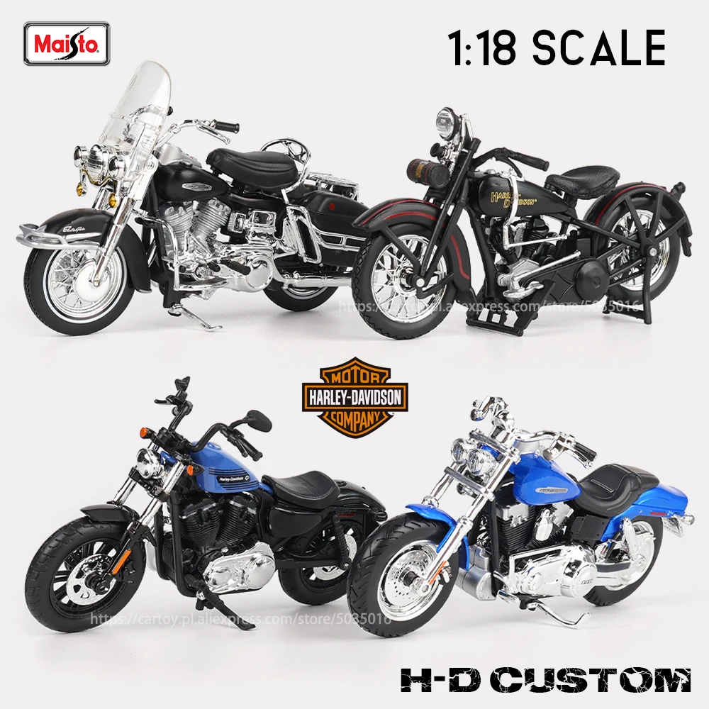 Maisto 1:18 New style Harley-Davidson 2009 FXDFSE 1966 FLH Electra Glide Alloy Motorcycle Model Toy Car Collection