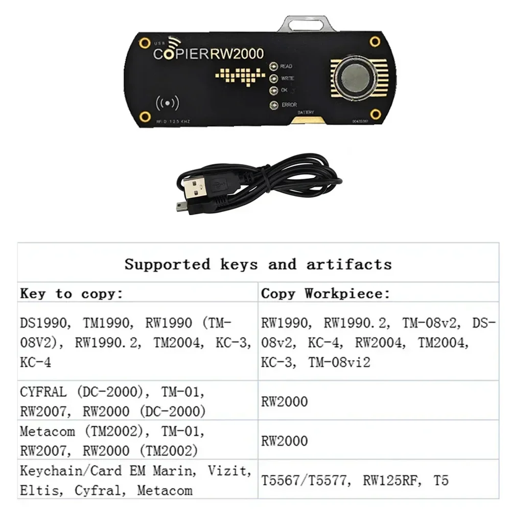 Powielacz RFID kopiarki TM RW1990 kopiarka czytnik TM1990 ibutton DS-1990A I-Button kopiowanie 125khz T5577 EM4305 EM4100 klucze karty znaczników