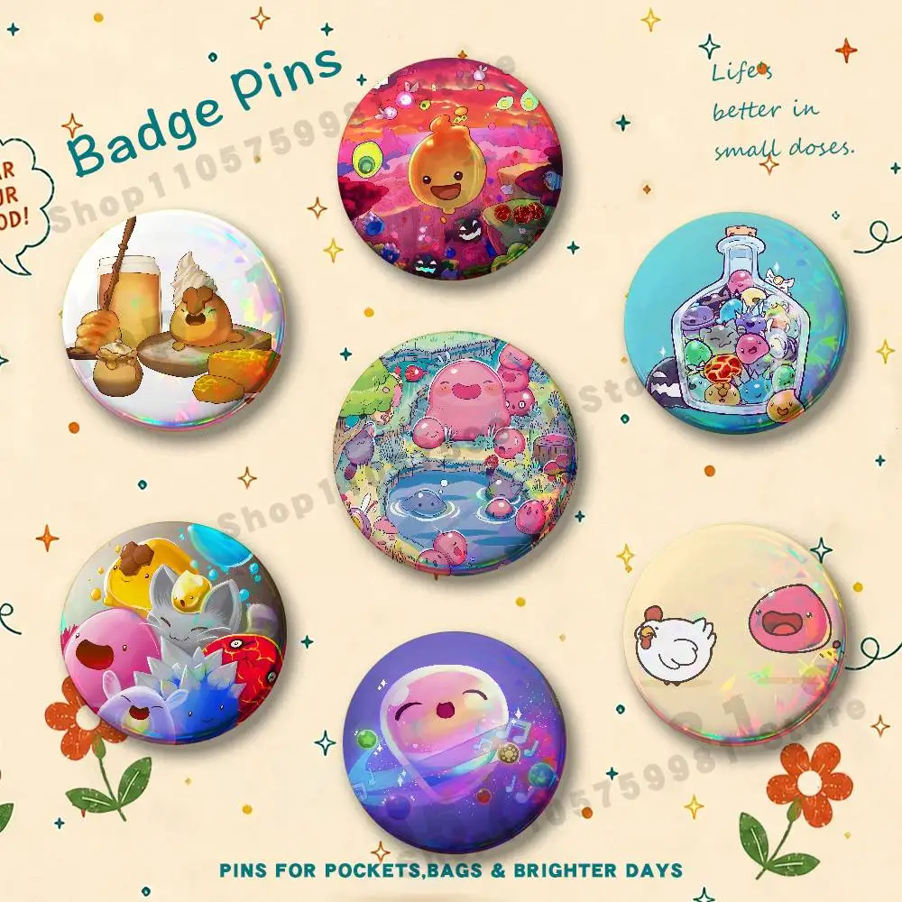 Cute N-Naughty Slime Rancher Badges Pins Button Custom Anime Role Old-school Brooches Cartoon Collar Gifts