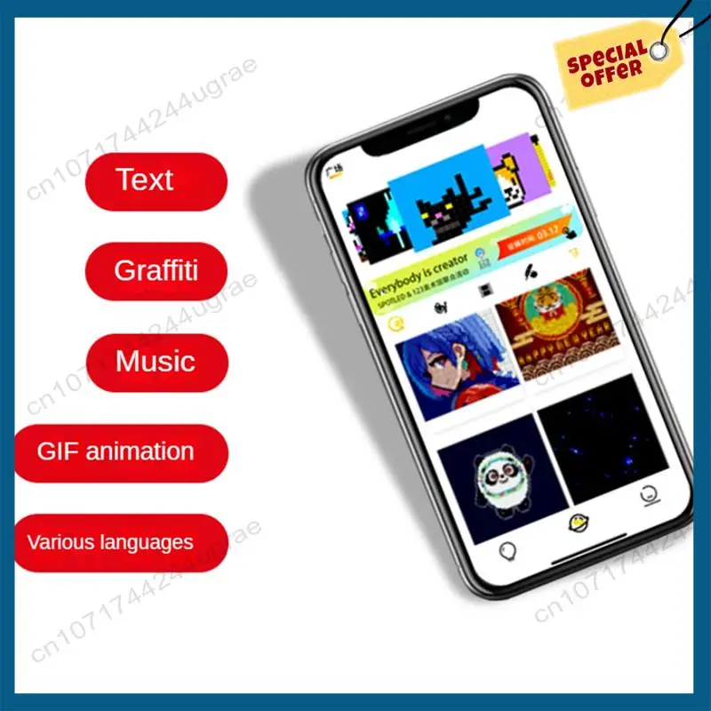 

-A15I 64X64 LED Display Screen On Car Rear Window Bluetooth APP Control Full Color Lighting Show Expression Screen Panel Easy In