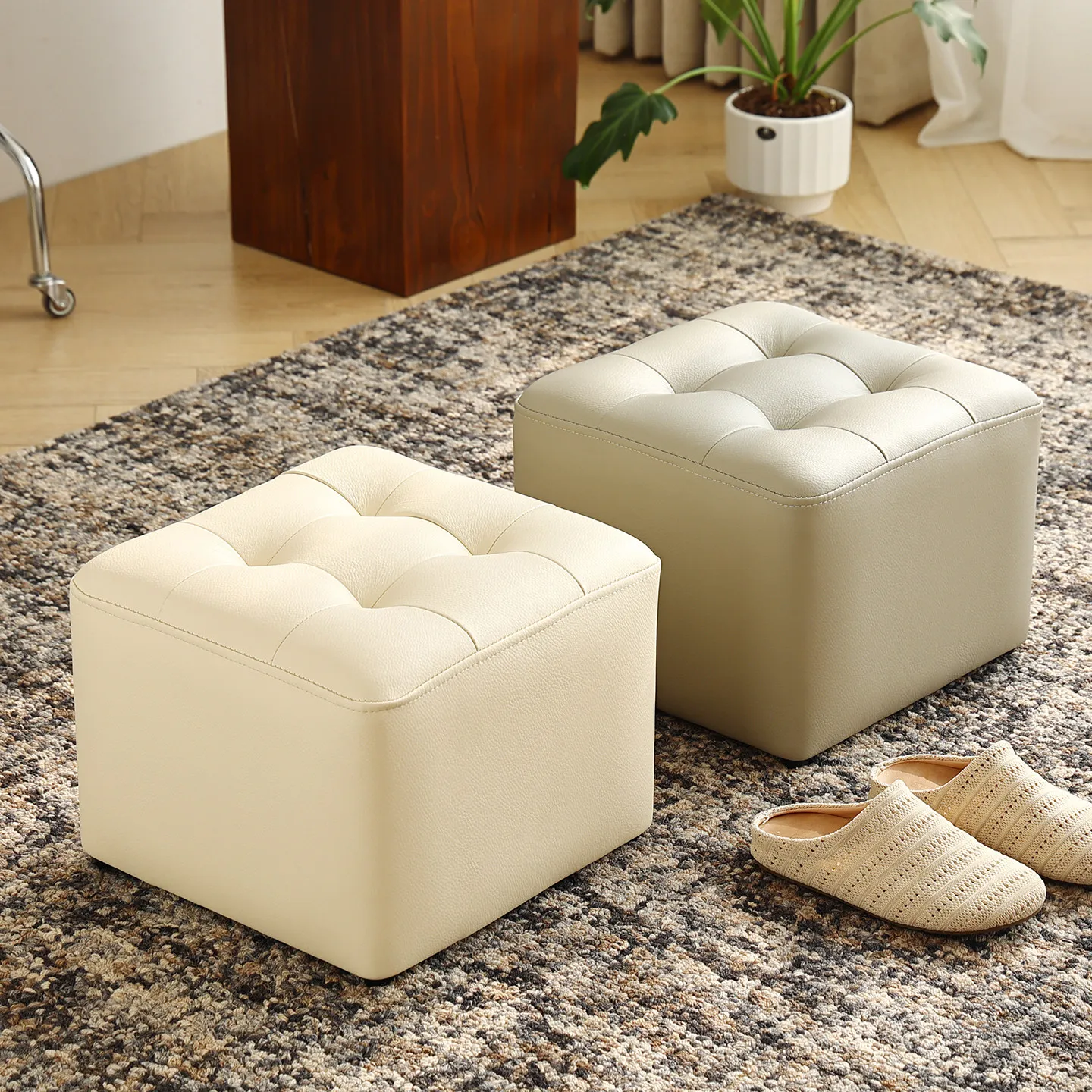 Entrance Bedroom Individual Foot Stool Office Upholstered Entrance Foot Stool Minimlist Marche Pied
