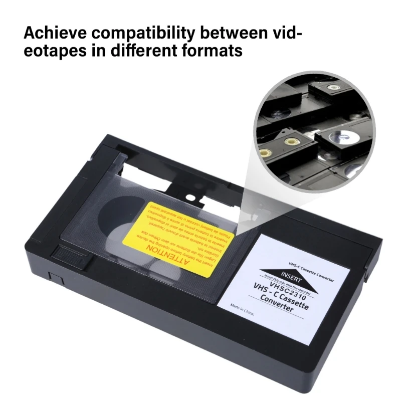 VHS C to VHS Cassette Adapter, Motorized Video Tape Conversion for Camcorders, Easy 1 Button Operate Home Video Transfer