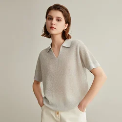 Polos en lin pour femmes, pulls pour femmes, pull à la mode, marque de luxe, BC657