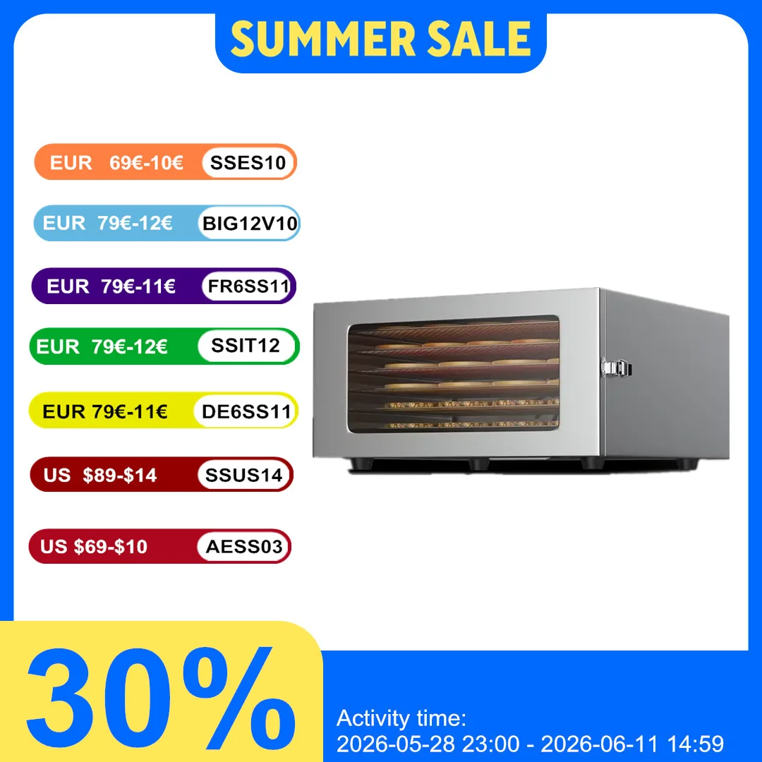 6-Layer Large-Capacity Domestic Food Dehydrator Energy-Saving And Efficient Suitable For Drying Fruits Vegetables And Meat
