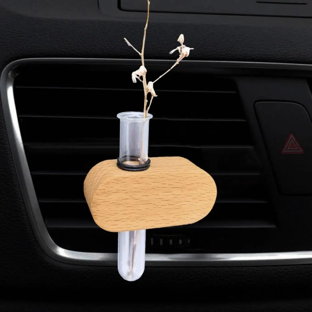 Car Essential Oil Holder Elegant Car Air Outlet Flower Vase Holder with Magnet Wooden Stand Universal Auto Decor Accessory image 4