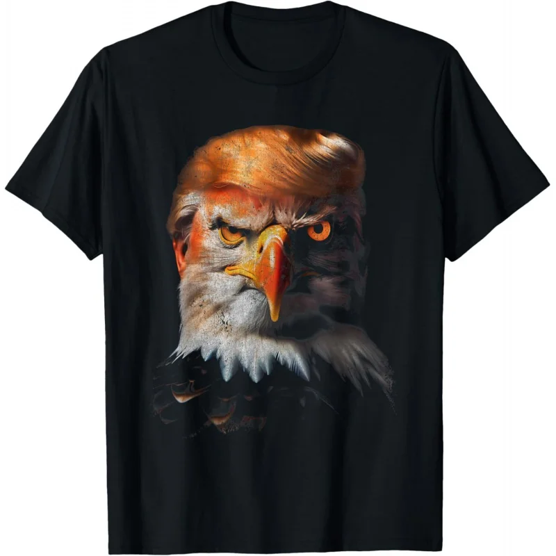 Men's and Women's Sports and Leisure New Fashionable Donald Trump 2024 Eagle President Returns US MAGA Top Gift Black T-shirt