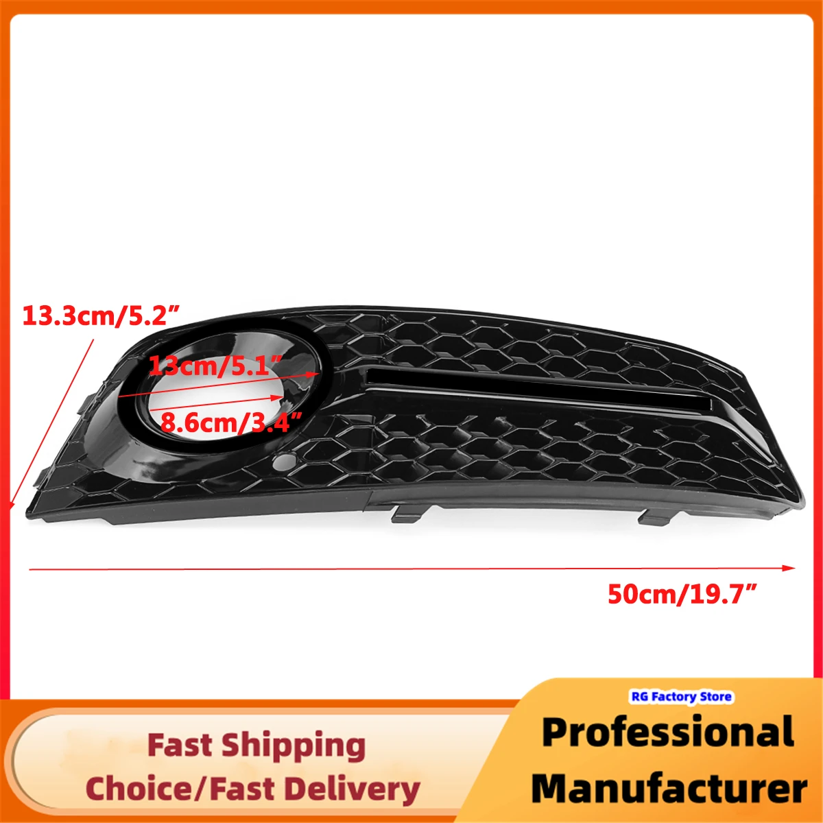 Front Bumper Fog Light Grille For Audi A4 B8 Standard 2009-2011 1Pair Car Fog Lamp Racing Grill Cover