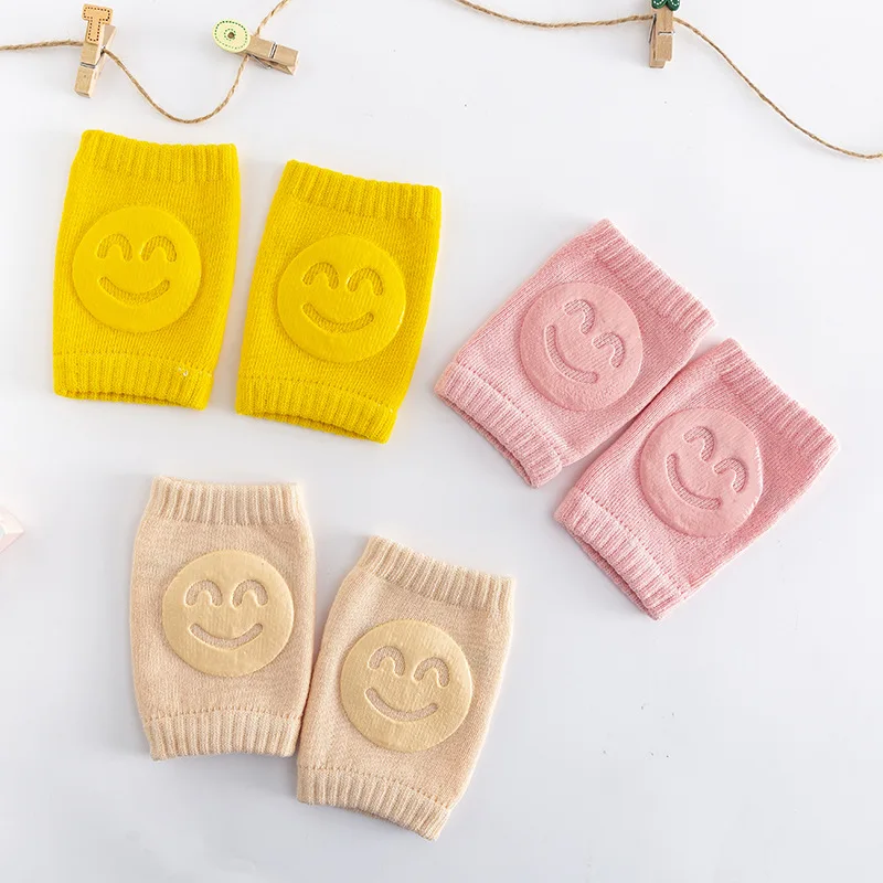Cute Kawaii Baby Knee Pads Leg Warmers Smile Girls Boys Kids Crawling Elbow Knee Pads Anti Slip Toddlers Infant Legging Elbow