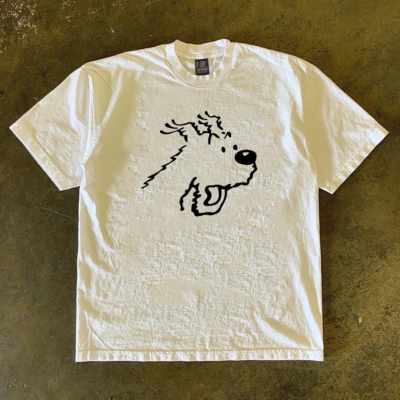 Heavyweight 260g Pure Cotton Short Sleeve T-Shirt Surprise Dog Design Versatile for Students And Couples Youthful Summer Fashion