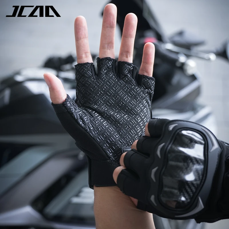 JCAA Half Finger Summer Motorcycle Gloves Men Women Breathable Riding Gloves for Biker Cycling Fingerless Design 3