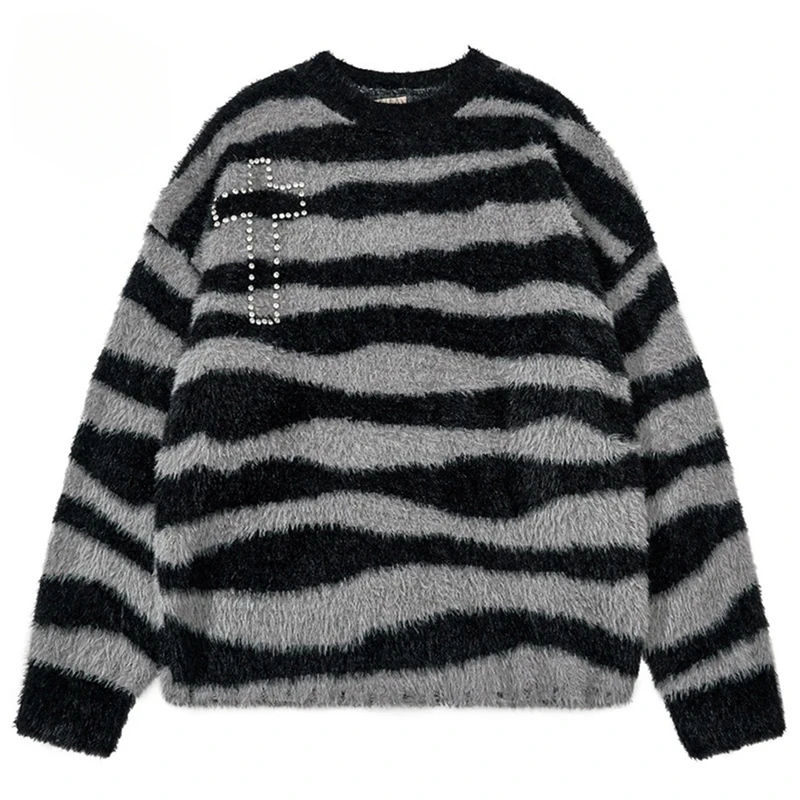 

Cross Graphic Y2K Sweaters Men Streetwear Harajuku Hip Hop Oversized Sweaters Knit Jumper Casual Loose Sweaters Knitwear