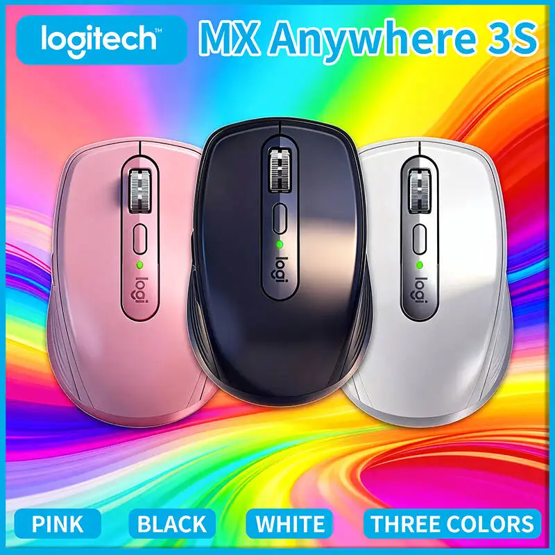 

Logitech MX Anywhere 3S Wireless Mouse - 8000 DPI Glass Tracking, MagSpeed Scroll, Silent Click, Anti-Slip Grip for Travel
