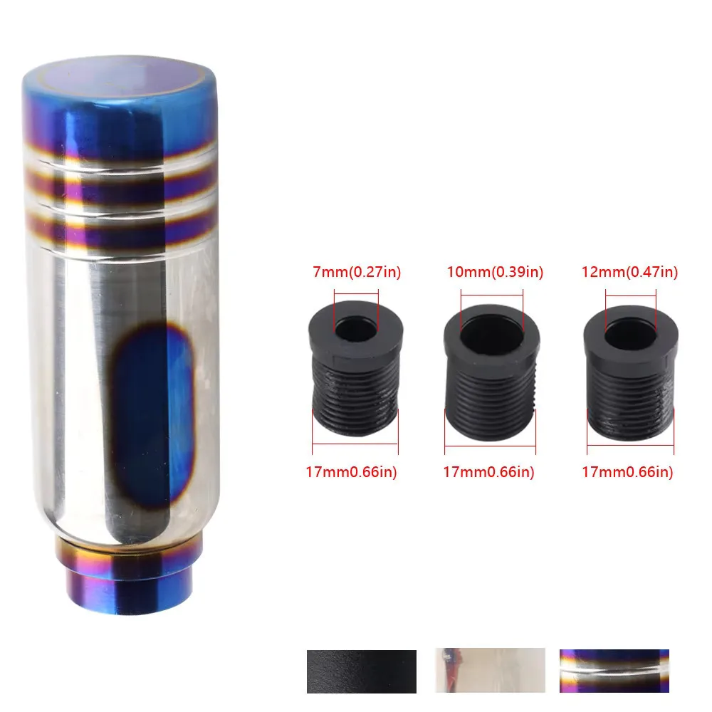 

Детали интерьера 10 см, универсальная гоночная ручка переключения передач, алюминиевый рычаг переключения передач, автомобильные аксессуары, черный, синий, серебристый