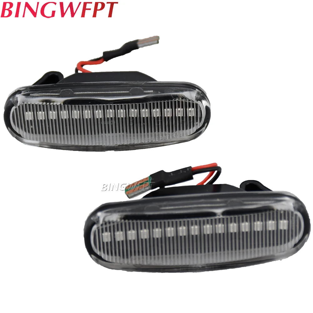 2Pcs Dynamic Turn Signal Blinker Amber LED Side Marker Light For Fiat Panda Punto Evo Stilo Qubo Peugeot Citroen Lancia Musa 350