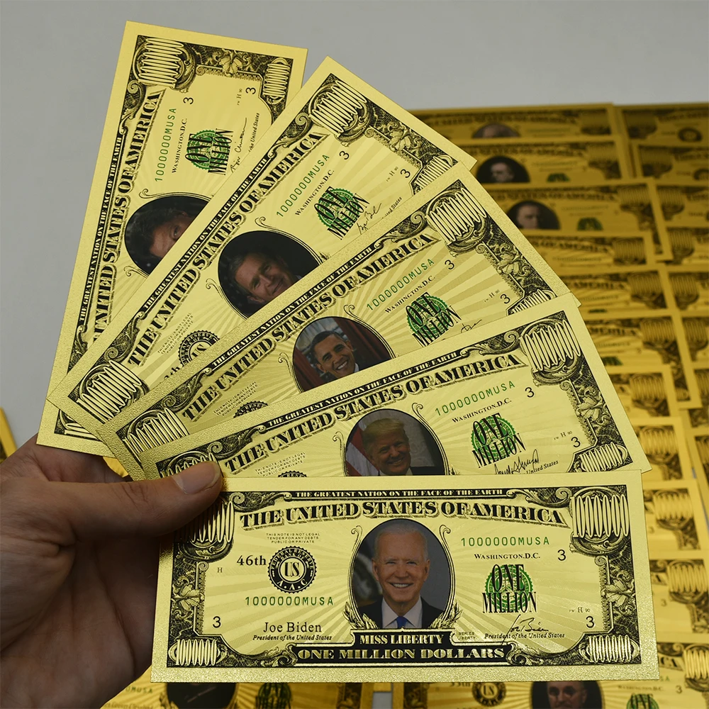 46 개/대 미국 46 대통령 금 지폐 바이든 루즈벨트 100만 달러 컬렉션 휴일 선물 - AliExpress