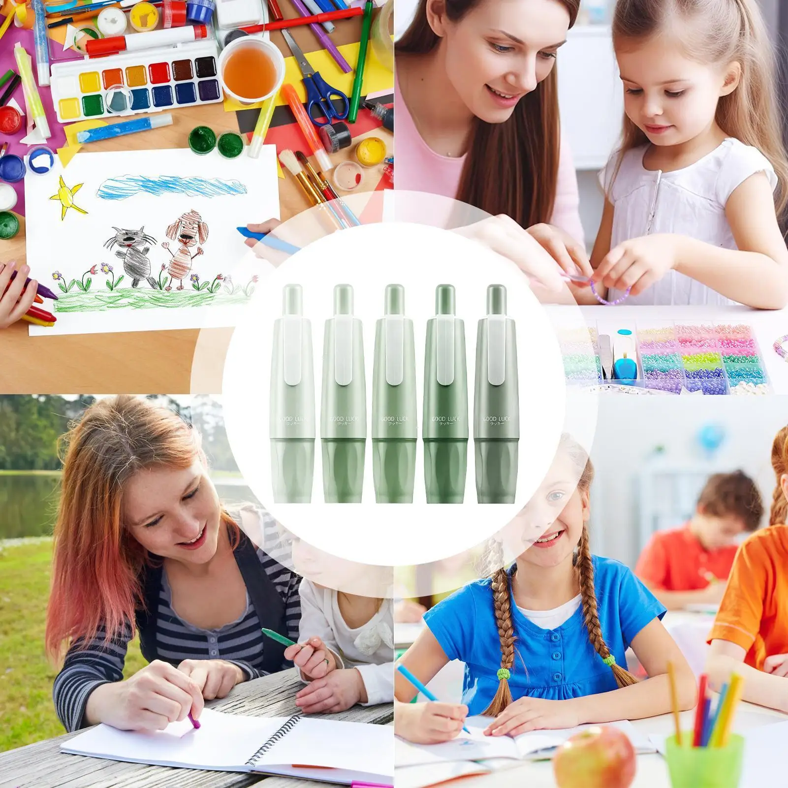 Scrapbook Tape Sticky Tape School Supplies 5 Pieces Scrapbooking Adhesive Roller For Office Journaling Paper Art Card Making