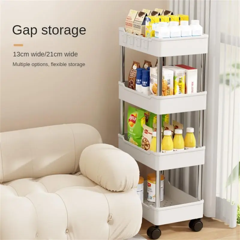 

New Household Multi-layer Small Cart Storage Rack Floor To Floor Kitchen Bedroom Bathroom Storage Rack Storage Rack With Wheels