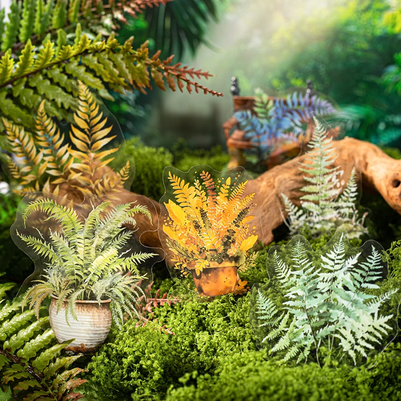 Plant Sticker pack 20pcs Natural plants Transparent Waterproof Grass hand account Decoration Scrapbooking supplies
