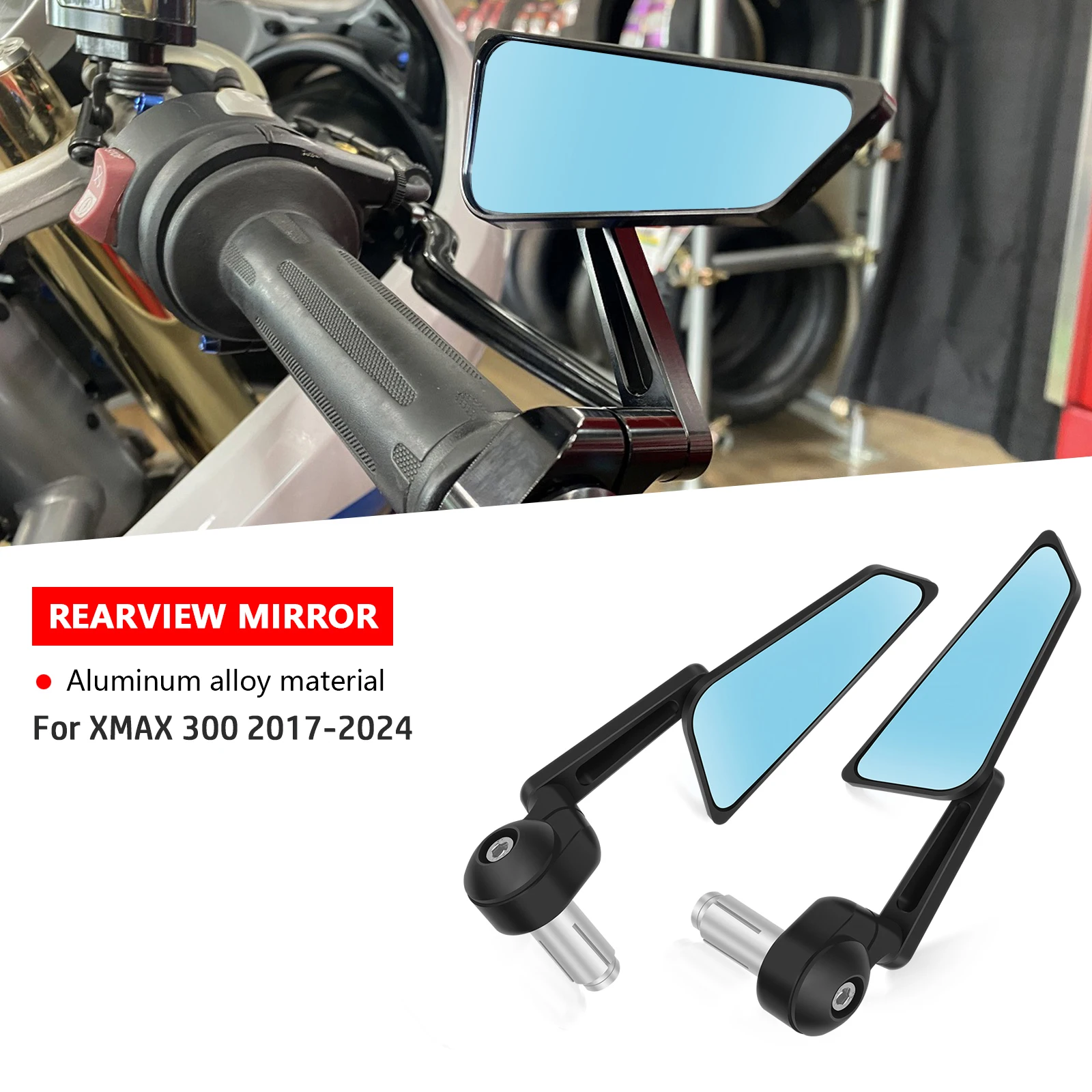 For XMAX 300 xmax 300 2017-2024  Motorcycle Universal Bar End Mirror Handle bar Rearview Side Mirrors view reversing