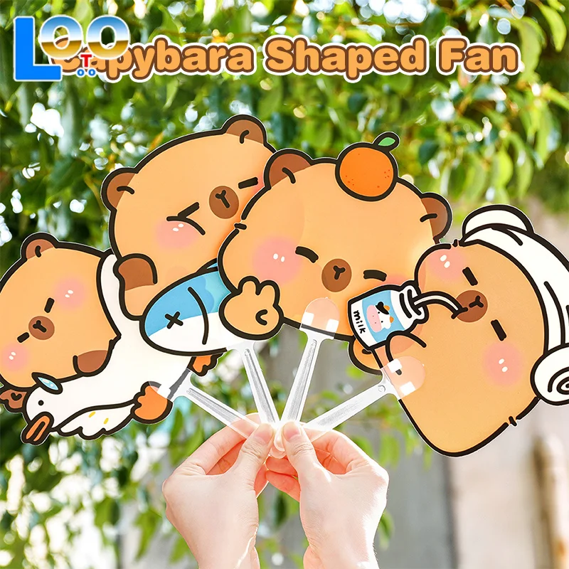 10 قطع لطيف الكرتون كابيبارا شكل البلاستيك مروحة قابلة للطي الصيف المحمولة مروحة تبريد صغيرة طالب مروحة يدوية Kawaii طفل مروحة