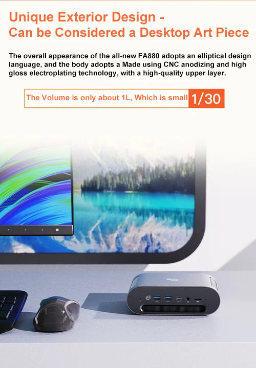 SZBOX FEVM FA880 Ryzen 7 8845HS MINI PC Laptop Windows 11 Pro DDR5 NVMe SSD WIFI6 BT5.2 2*USB 4.0 Desktop Gaming laptop Computer