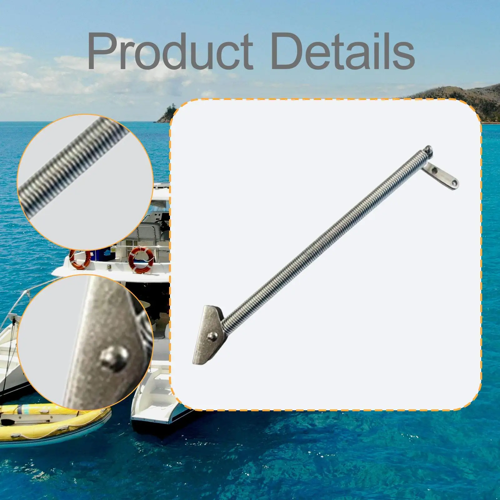 البحرية فتحة غطاء الربيع دعم 316 قارب من الفولاذ المقاوم للصدأ الباب تبختر قضيب ل RV تخييم فتحة الملحقات #5