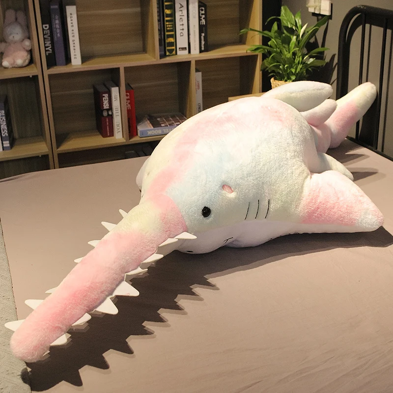 55/95/140CM Kawaii Stuffed Big Teeth Shark Doll Soft Simulation Cute Megalodon Plush Toys Kids Children Animal Pillow Gifts