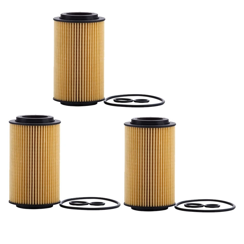 3X Engine Car Oil Filter For W204 C-Class W212 E-Class For Mercedes-Benz OM651 A6511800109