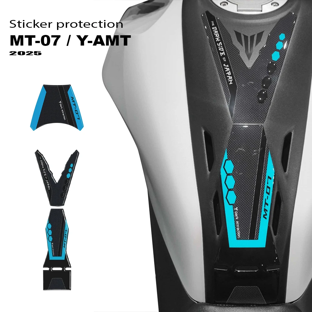 

Motorcycle Non-slip Side Fuel Tank Stickers Waterproof Pad 3D Sticker For MT-07 MT07 Mt 07 2025
