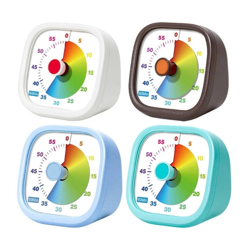 547F 1-Hour Visual Clock with Front Knob and Color Display, Small Home Clock for Baking, Reading, Study, Daily Cooking