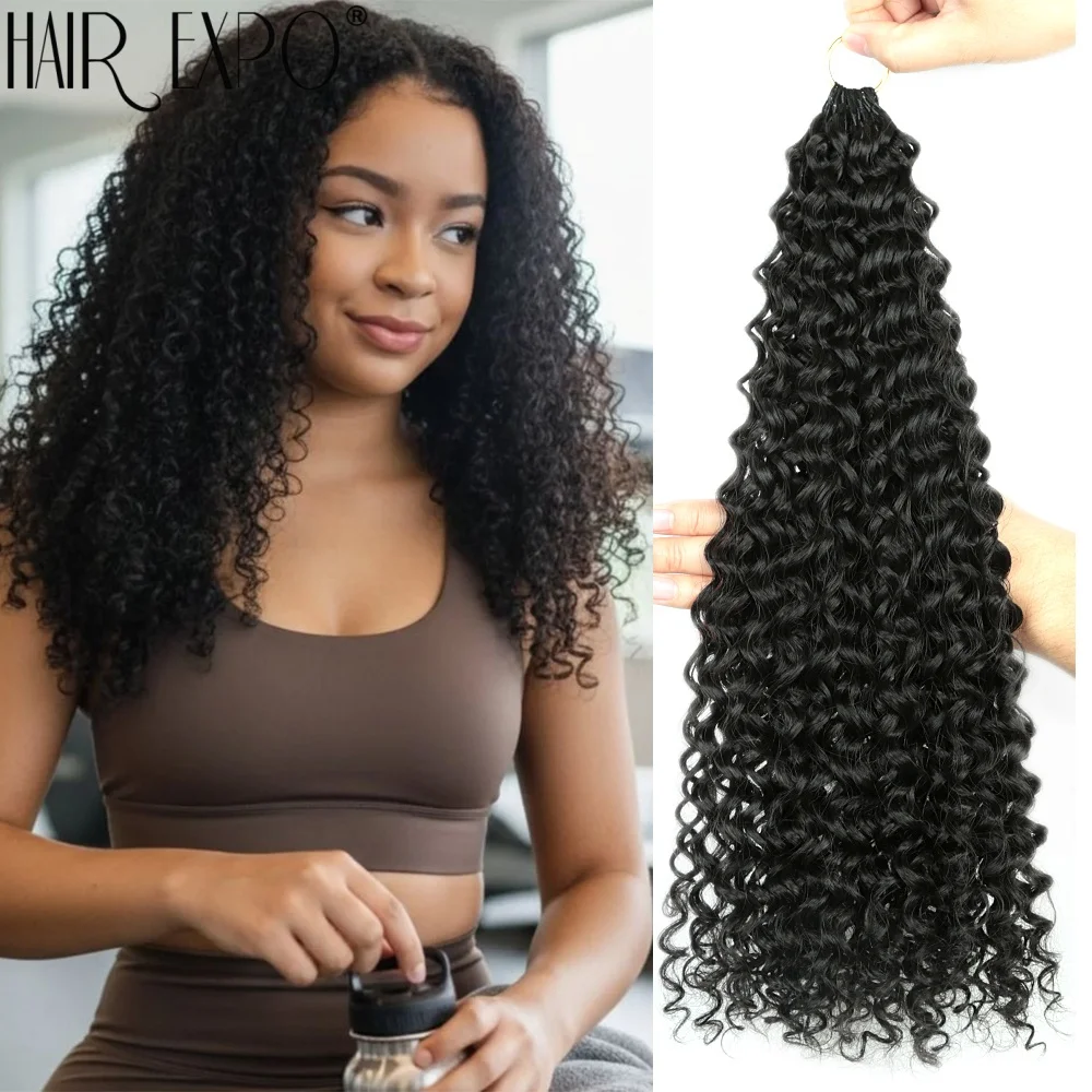 

Synthetic Water Wave Feather Crochet Hair 16Inch Invisible Knotless Feathered Hair Extensions Pre-Separated Miracle Knots Braids