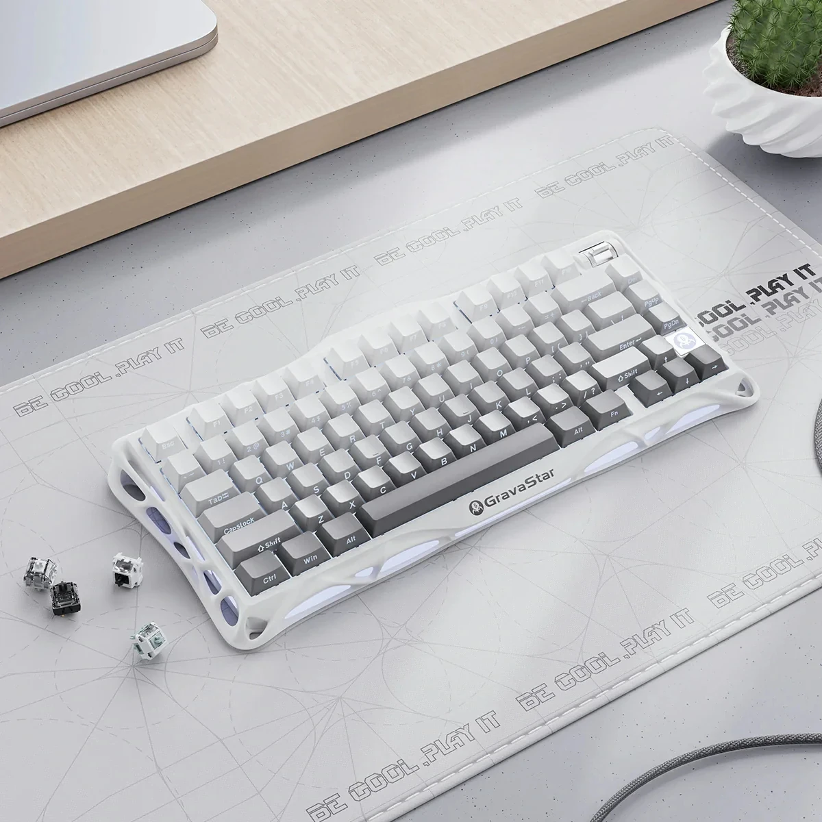 Gravity Planet K1 75% Wireless Mechanical Keyboard Aluminum Alloy Gasket Hot-Swap Linear Switches Tri-Mode RGB 8000mAh