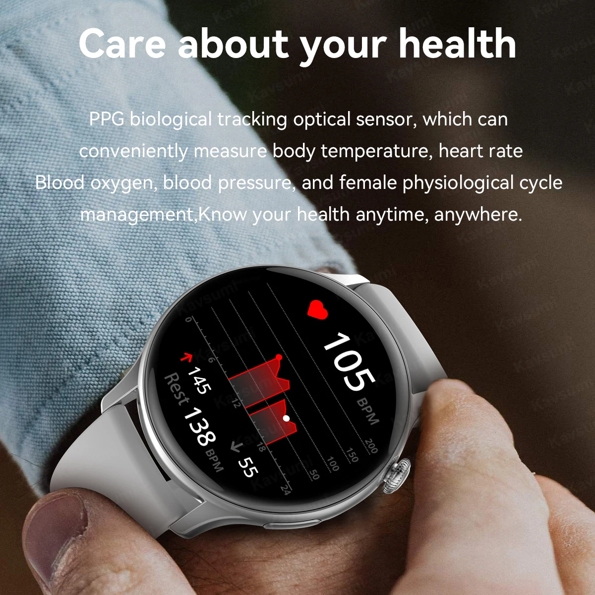 2023 Smart Watch  Women Man AMOLED Screen Always Display Time Bluetooth Call IP68 Waterproof Music Heart Rate Sport smartwatch