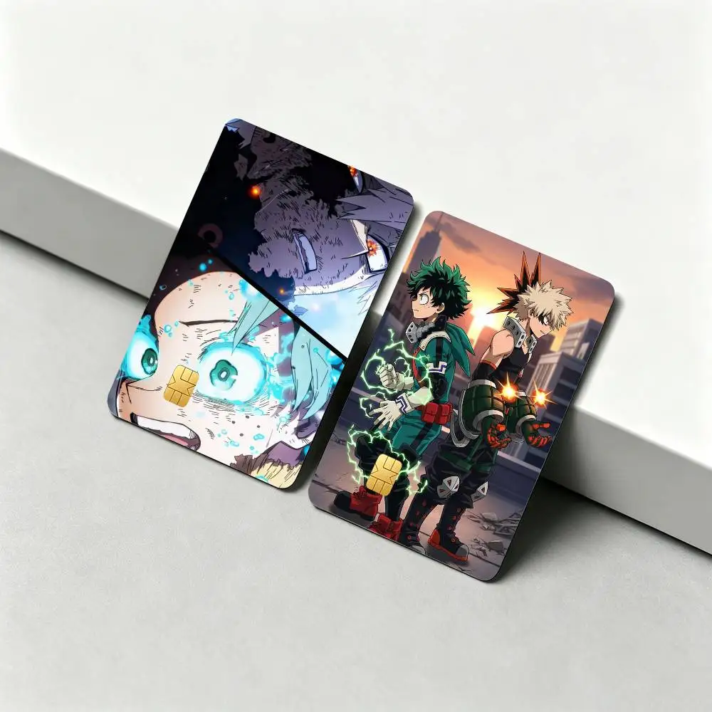 Bakugo Katsuki Midoriya Izuku 1Set 4Pcs Waterproof Card Skin Stickers for Credit Bus IC