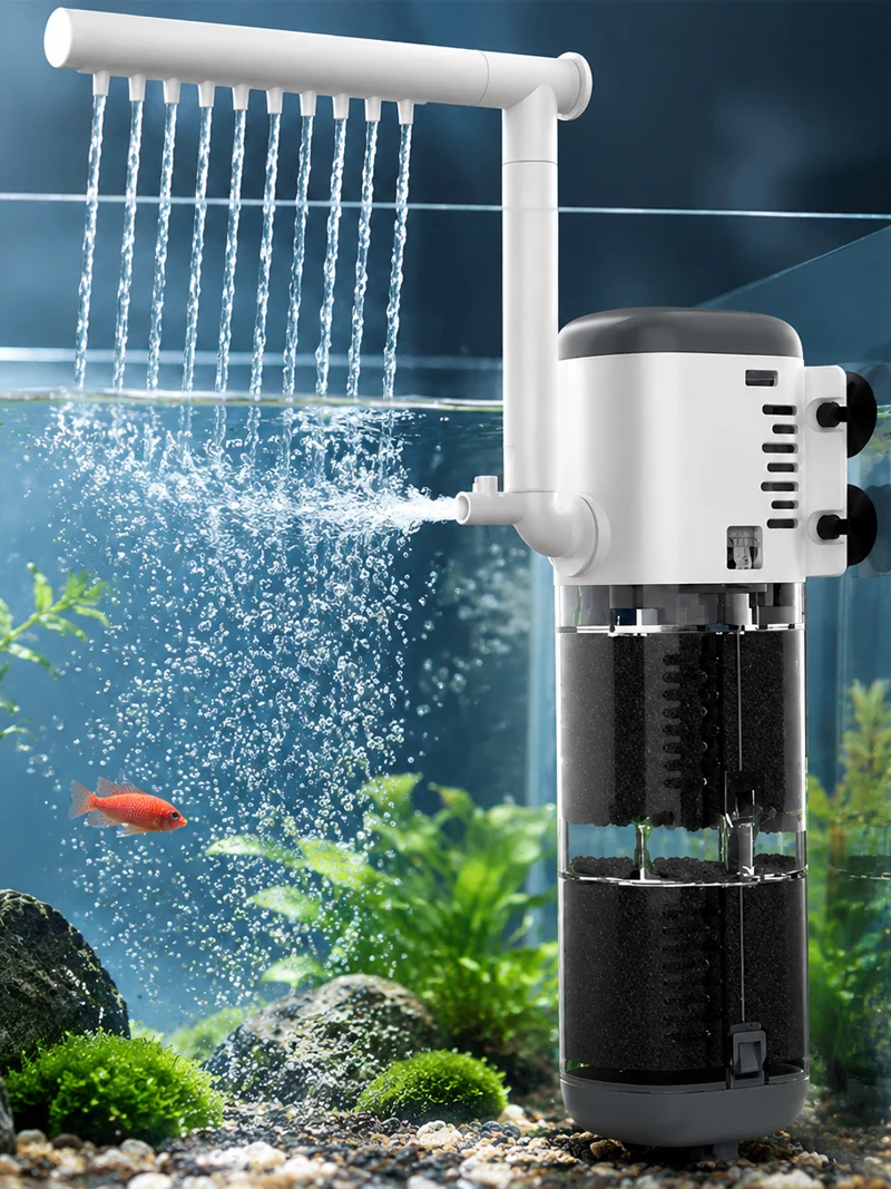 Aquarium Multifunktions-Filterpumpe, Tauchpumpe für Fischbecken, Sauerstoff-Aerator, Wasserwechselpumpe, Wellenmacher, Springbrunnenpumpe – Detail 1
